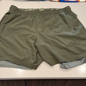 Layer 8 Men's Dark Green Athletic Shorts Large